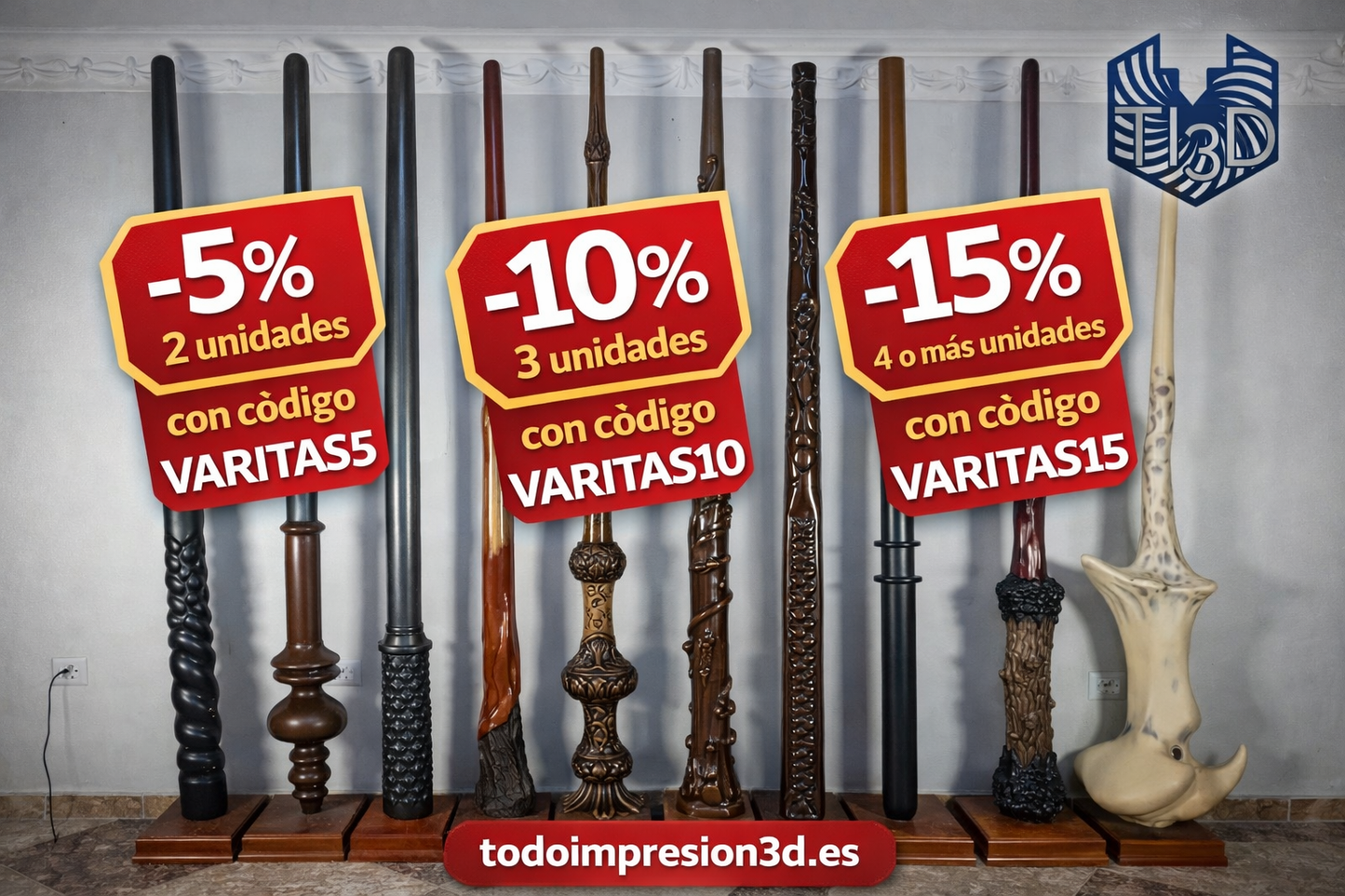 Varitas gigantes inspiradas en el mundo de Harry Potter